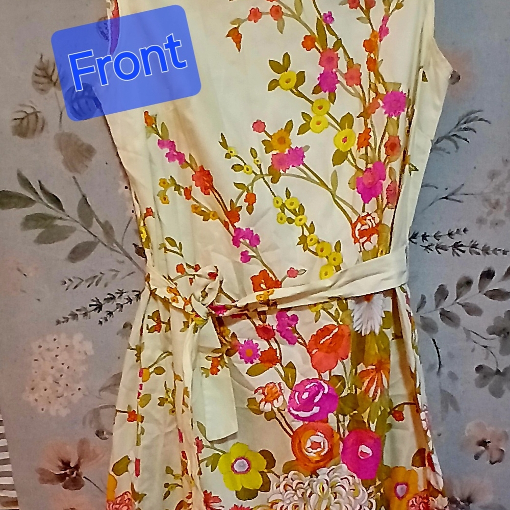 Liberty Circle Floral Dress - Cream and Orange